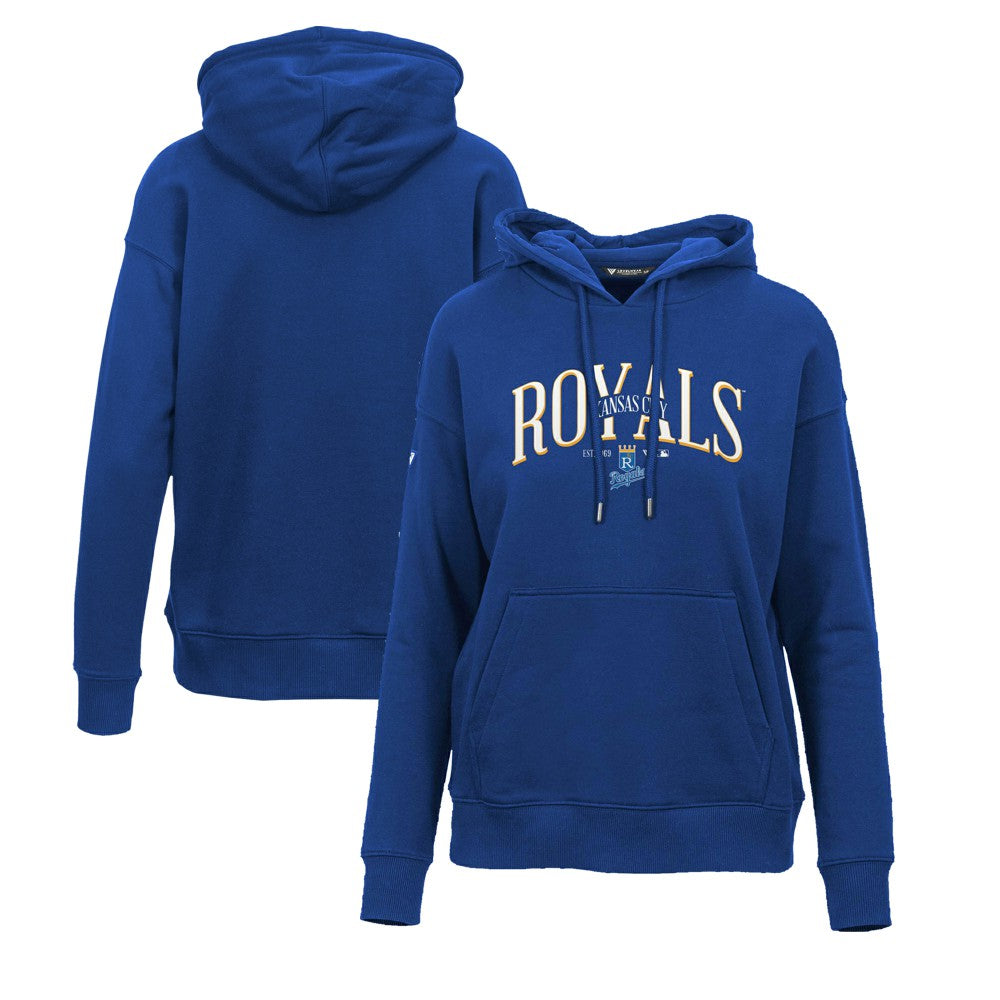 Kansas City Royals Levelwear Women's Adorn Cooperstown Collection Retro Spellout Pullover Hoodie Royal