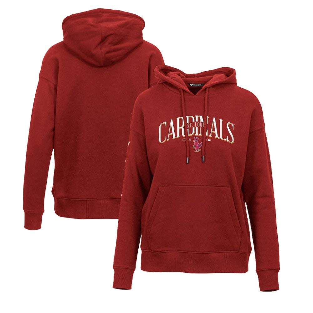 St. Louis Cardinals Levelwear Women's Adorn Cooperstown Collection Retro Spellout Pullover Hoodie Red