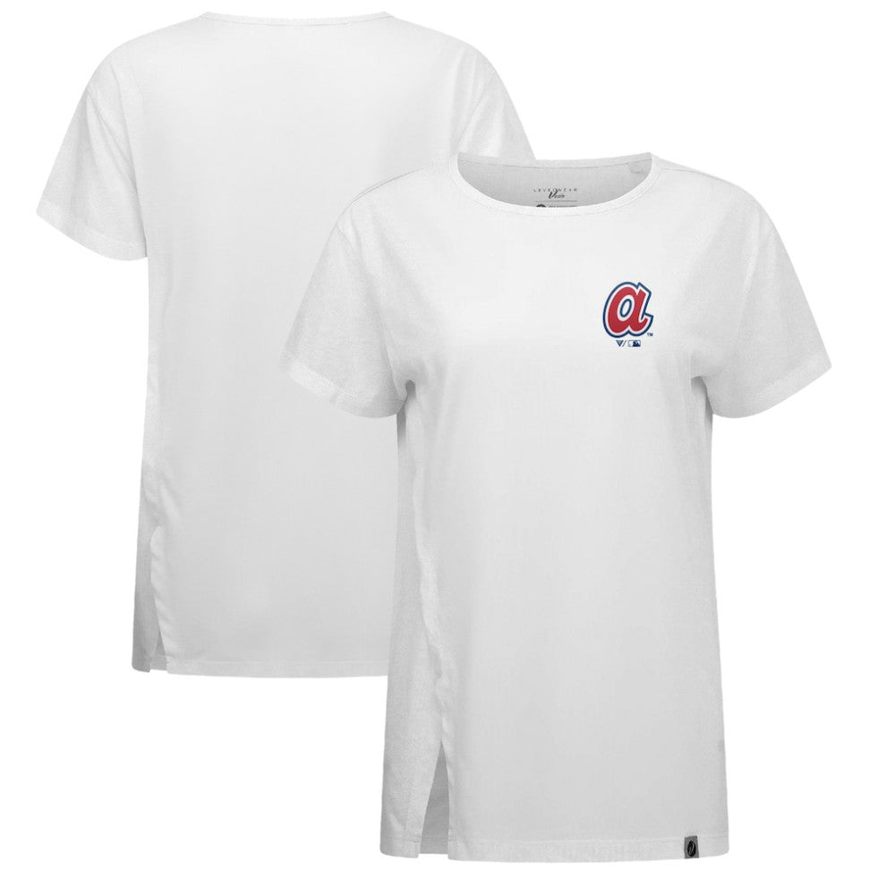 Atlanta Braves Levelwear Women's Influx Cooperstown Core Logo T-Shirt White