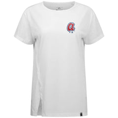 Atlanta Braves Levelwear Women's Influx Cooperstown Core Logo T-Shirt White