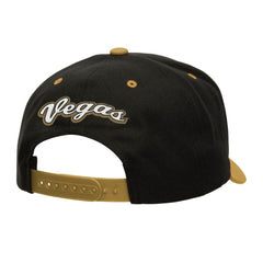Vegas Golden Knights Mitchell & Ness Backside Script Two-Tone Pro Crown Adjustable Hat Black/Gold