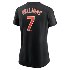 Jackson Holliday Baltimore Orioles Women's Cooperstown Collection Fuse Name & Number T-Shirt Black | Nike