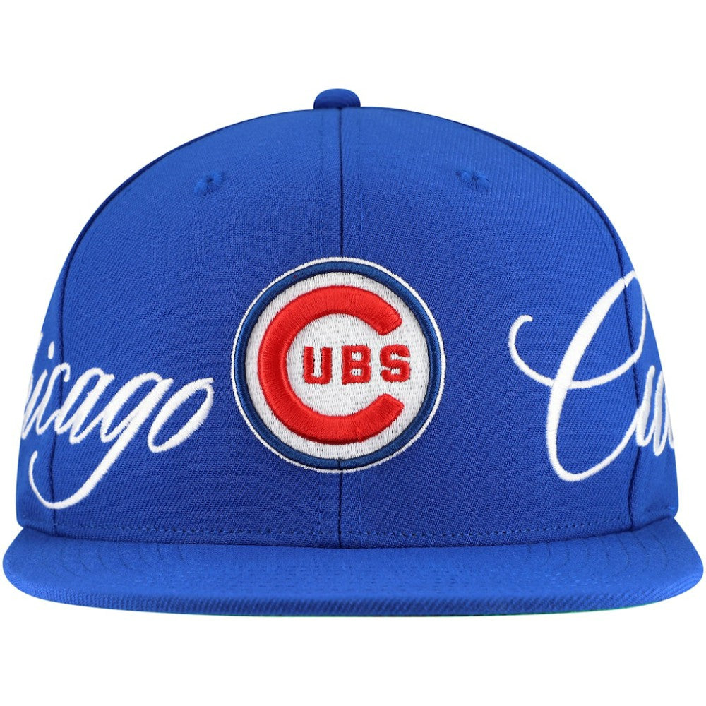 Chicago Cubs Just Don x MLB Lux Script Snapback Hat Royal | Mitchell & Ness