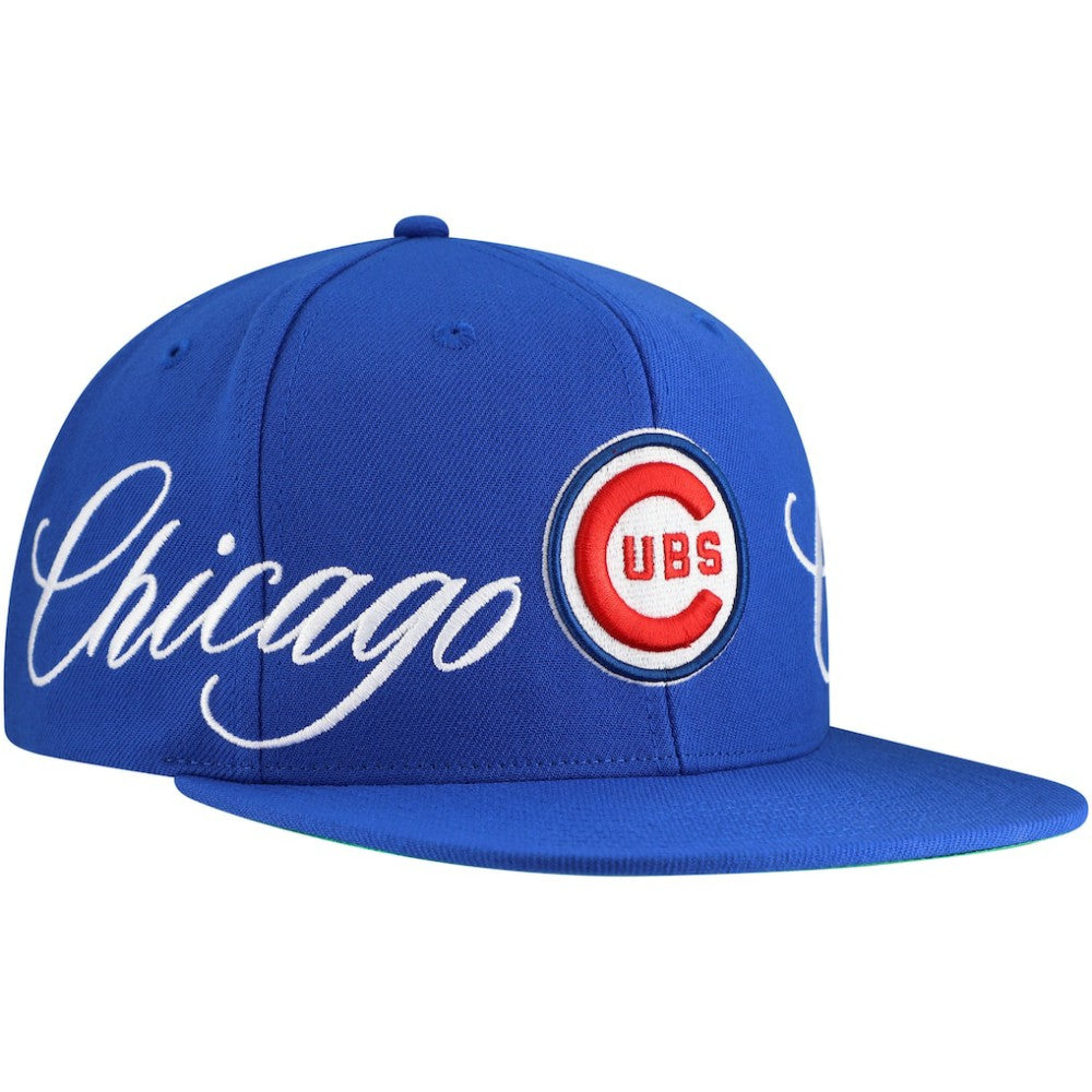 Chicago Cubs Just Don x MLB Lux Script Snapback Hat Royal | Mitchell & Ness