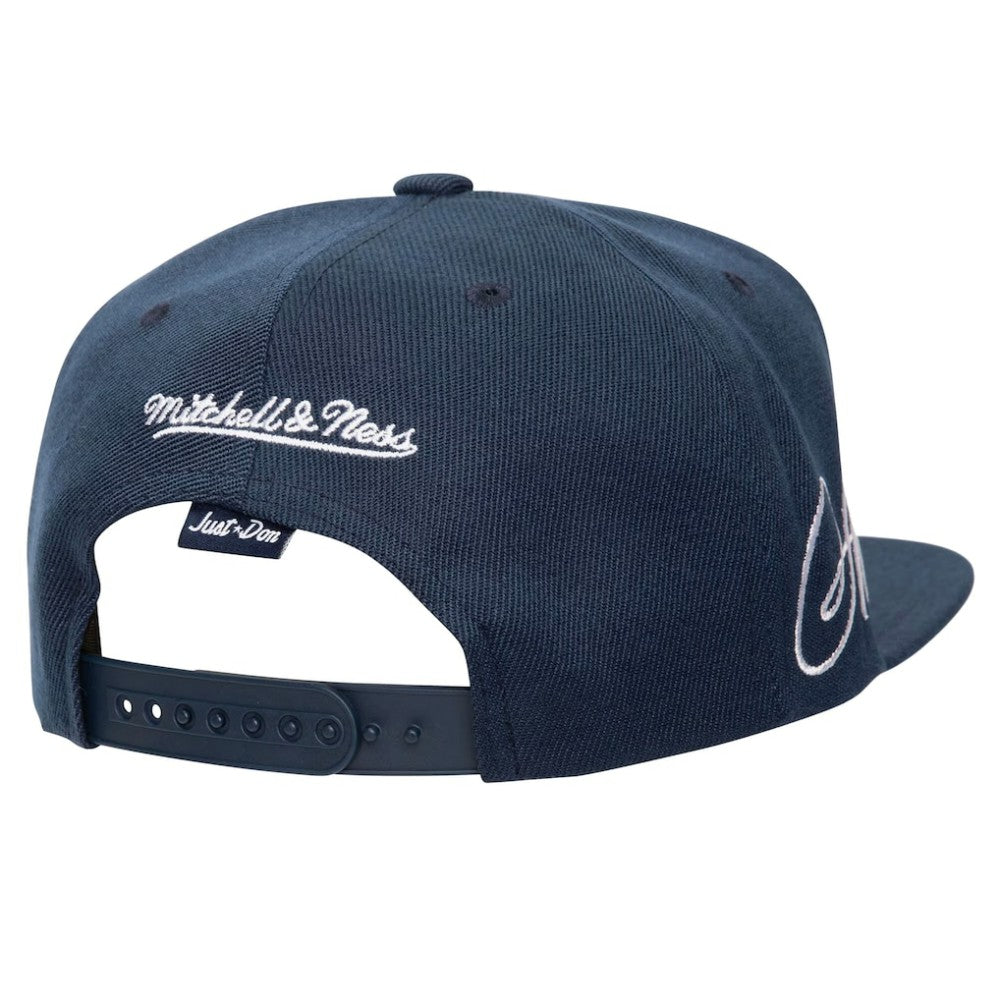 Atlanta Braves Just Don x MLB Lux Script Snapback Hat Navy | Mitchell & Ness