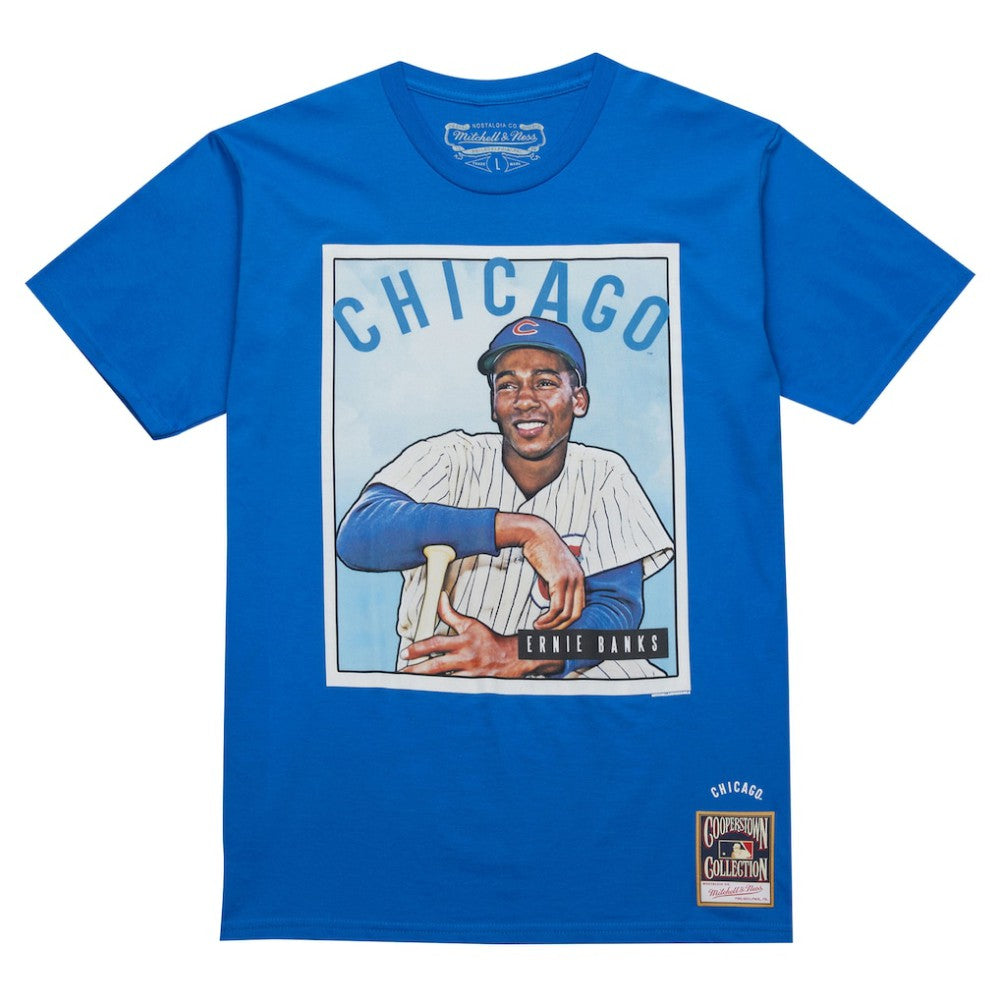 Ernie Banks Chicago Cubs Cooperstown Collection Collectors Connection T-Shirt Royal | Mitchell & Ness