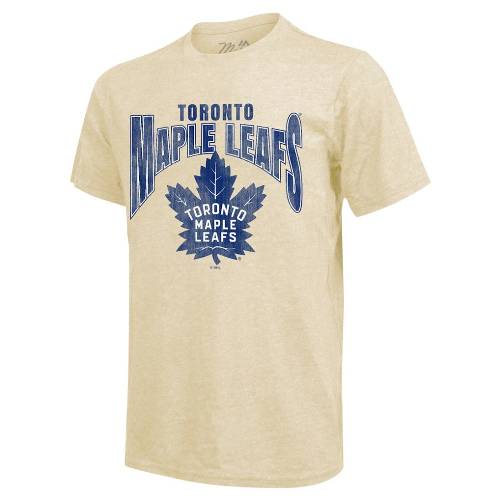Auston Matthews Toronto Maple Leafs Majestic Threads Dynasty Name & Number Tri-Blend T-Shirt Cream