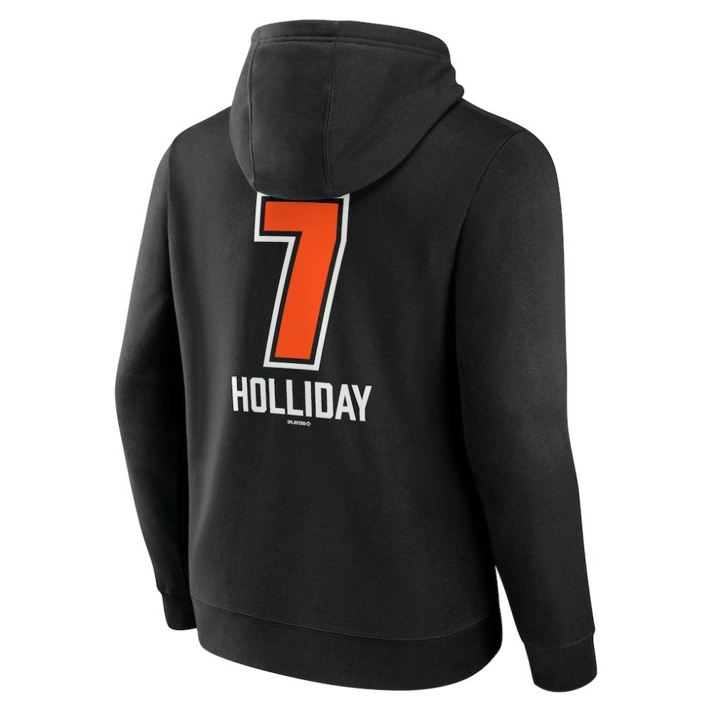 Jackson Holliday Baltimore Orioles Fastball Player Name & Number Pullover Hoodie Black
