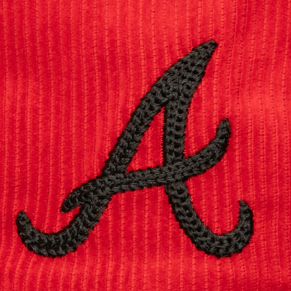 Atlanta Braves Male Adult Corduroy Snapback Hat Red | Mitchell & Ness