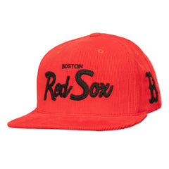 Boston Red Sox Corduroy Snapback Hat Red | Mitchell & Ness
