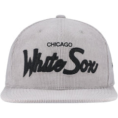 Chicago White Sox Male Adult Corduroy Snapback Hat Gray | Mitchell & Ness