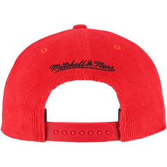 Chicago Cubs Male Adult Corduroy Snapback Hat Red | Mitchell & Ness