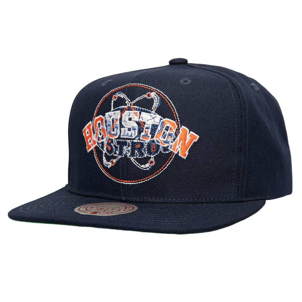 Houston Astros Double Up Snapback Hat Navy | Mitchell & Ness