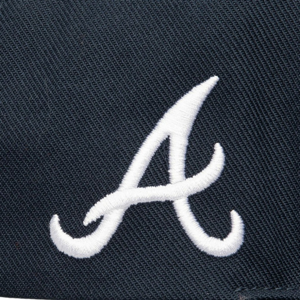 Atlanta Braves Double Up Snapback Hat Navy | Mitchell & Ness