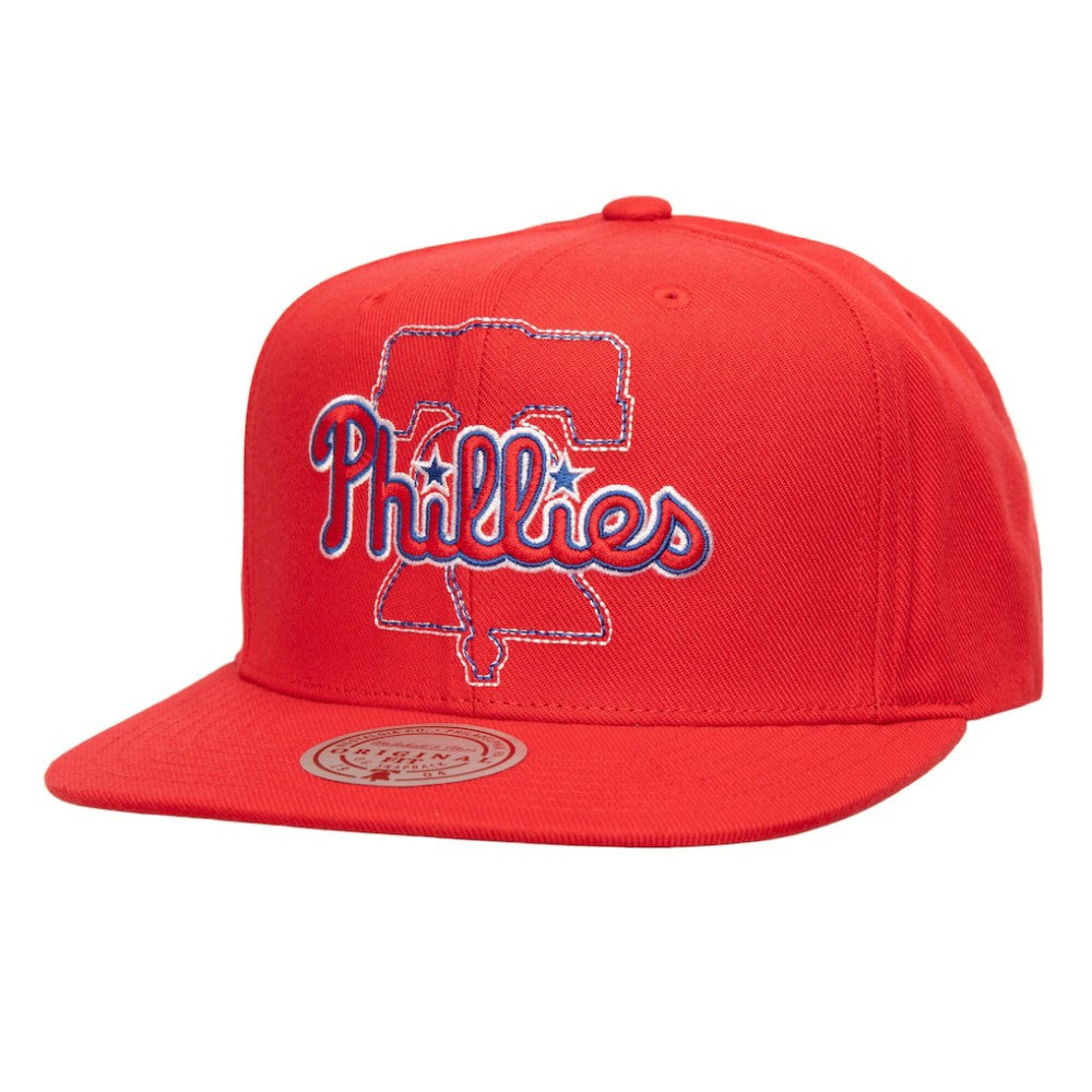 Philadelphia Phillies Double Up Snapback Hat Red | Mitchell & Ness