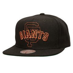 San Francisco Giants Double Up Snapback Hat Black | Mitchell & Ness