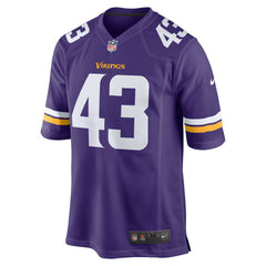 Andrew Van Ginkel Minnesota Vikings Team Game Jersey - Purple