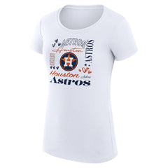 Houston Astros G-III 4Her by Carl Banks Women's Super-Slim Fit Lightweight Collage Team Graphic Crew Neck T-Shirt White