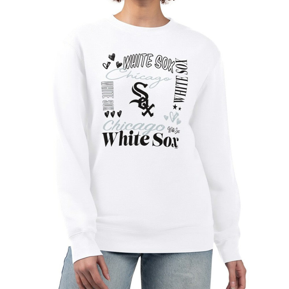 Chicago White Sox G-III 4Her by Carl Banks Women's Collage Team Graphic Fleece Pullover Hoodie White