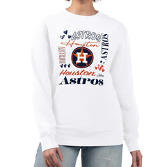 Houston Astros G-III 4Her by Carl Banks Women's Collage Team Graphic Fleece Pullover Hoodie White