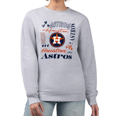 Houston Astros G-III 4Her by Carl Banks Women's Collage Team Graphic Fleece Pullover Hoodie Heather Gray