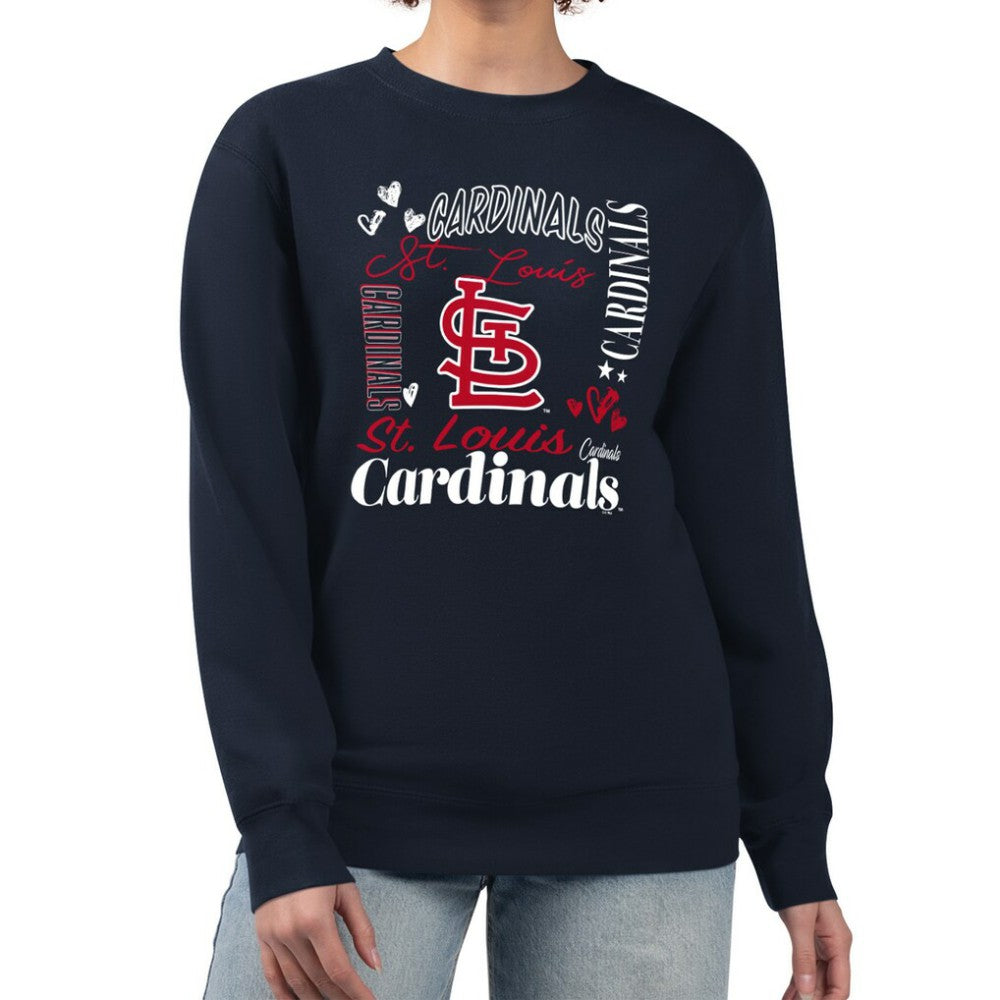 St. Louis Cardinals G-III 4Her by Carl Banks Women's Collage Team Graphic Fleece Pullover Hoodie Navy