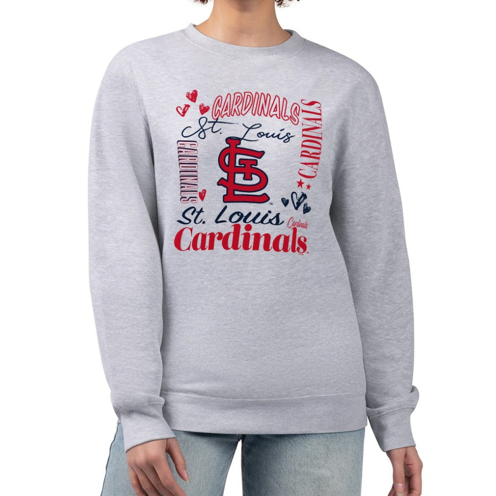St. Louis Cardinals G-III 4Her by Carl Banks Women's Collage Team Graphic Fleece Pullover Hoodie Heather Gray