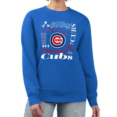 Chicago Cubs G-III 4Her by Carl Banks Women's Collage Team Graphic Fleece Pullover Hoodie Royal