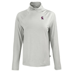 California Angels Cutter & Buck Women's Cooperstown Collection Coastline Epic Comfort Eco Recycled Funnel Neck Raglan Pullover Top Gray