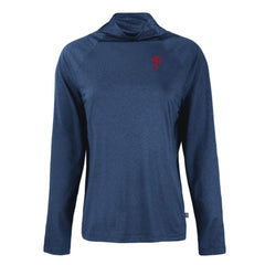 Philadelphia Phillies Cutter & Buck Women's  Coastline Epic Comfort Eco Recycled Funnel Neck Raglan Pullover Top Navy
