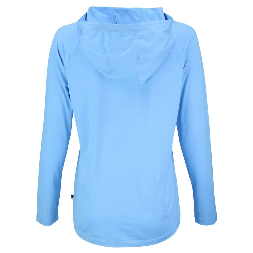Atlanta Braves Cutter & Buck Women's  Coastline Epic Comfort Eco Recycled Hoodie Raglan Long Sleeve T-Shirt Powder Blue