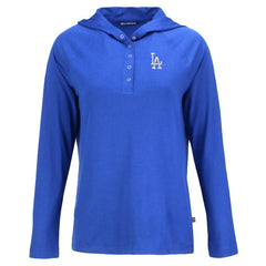 Los Angeles Dodgers Cutter & Buck Women's  Coastline Epic Comfort Eco Recycled Hoodie Raglan Long Sleeve T-Shirt Royal