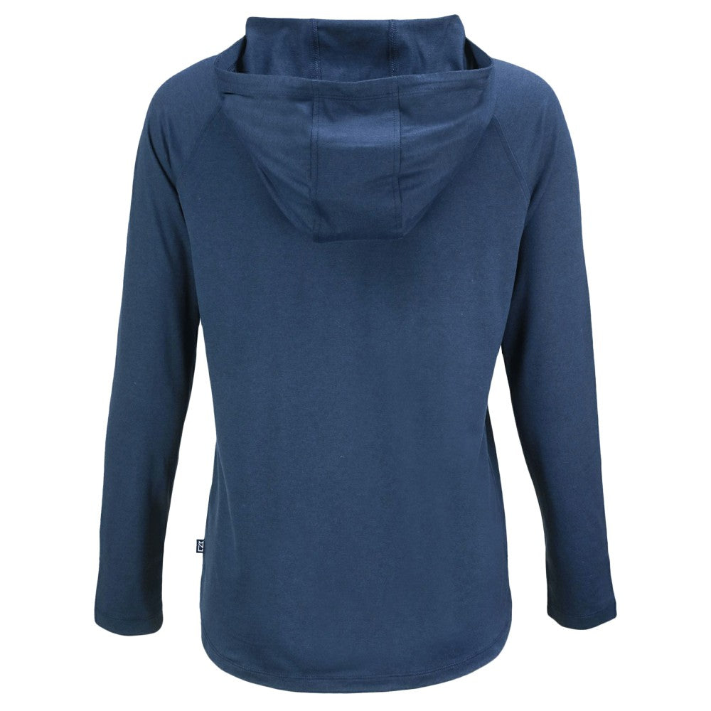 Minnesota Twins Cutter & Buck Women's  Coastline Epic Comfort Eco Recycled Hoodie Raglan Long Sleeve T-Shirt Navy