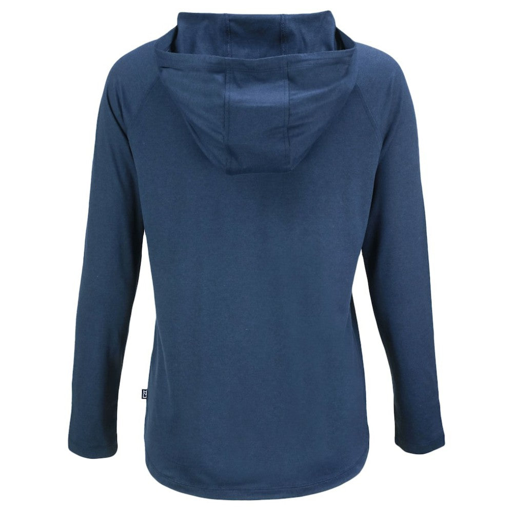 Philadelphia Phillies Cutter & Buck Women's  Coastline Epic Comfort Eco Recycled Hoodie Raglan Long Sleeve T-Shirt Navy