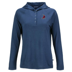 St. Louis Cardinals Cutter & Buck Women's Cooperstown Collection Coastline Epic Comfort Eco Recycled Hoodie Raglan Long Sleeve T-Shirt Navy