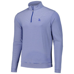 Los Angeles Dodgers Peter Millar Perth Sugar Stripe Performance Quarter-Zip Top Royal