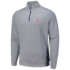 St. Louis Cardinals Peter Millar Perth Sugar Stripe Performance Quarter-Zip Top Navy