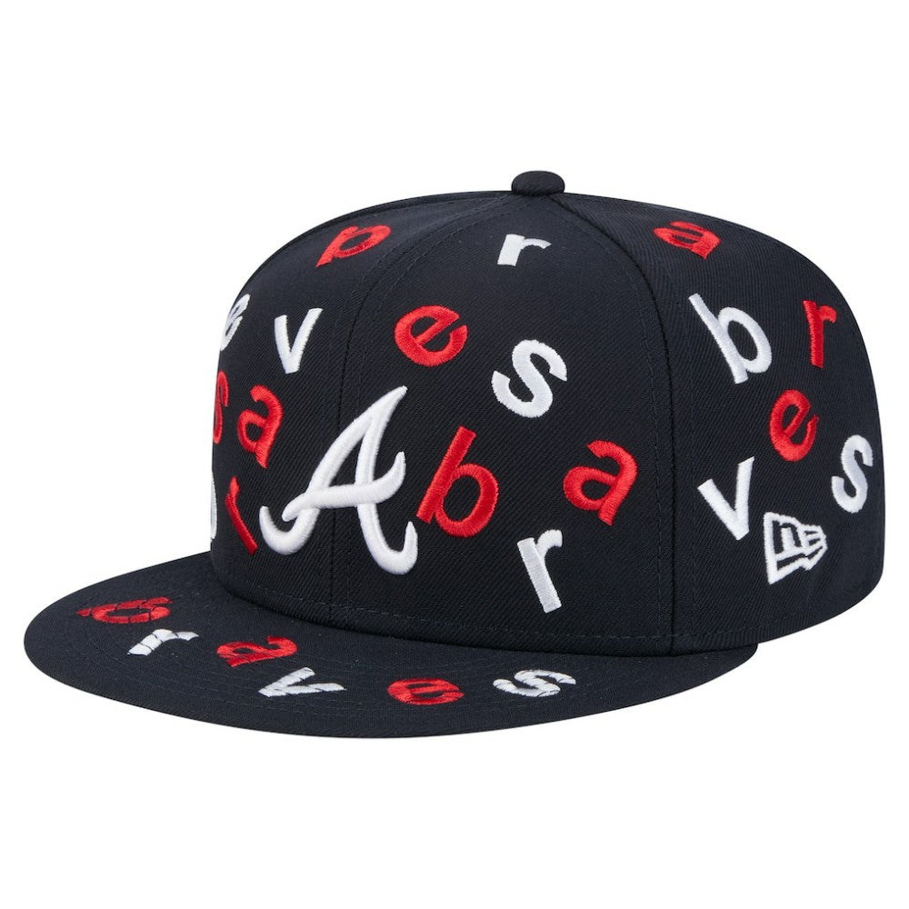 Atlanta Braves Team Confetti 59FIFTY Fitted Hat Navy | New Era