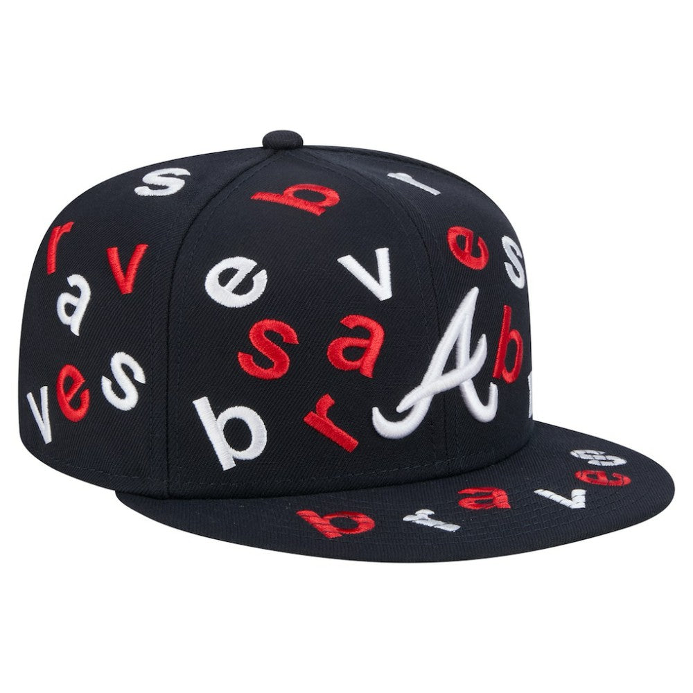 Atlanta Braves Team Confetti 59FIFTY Fitted Hat Navy | New Era