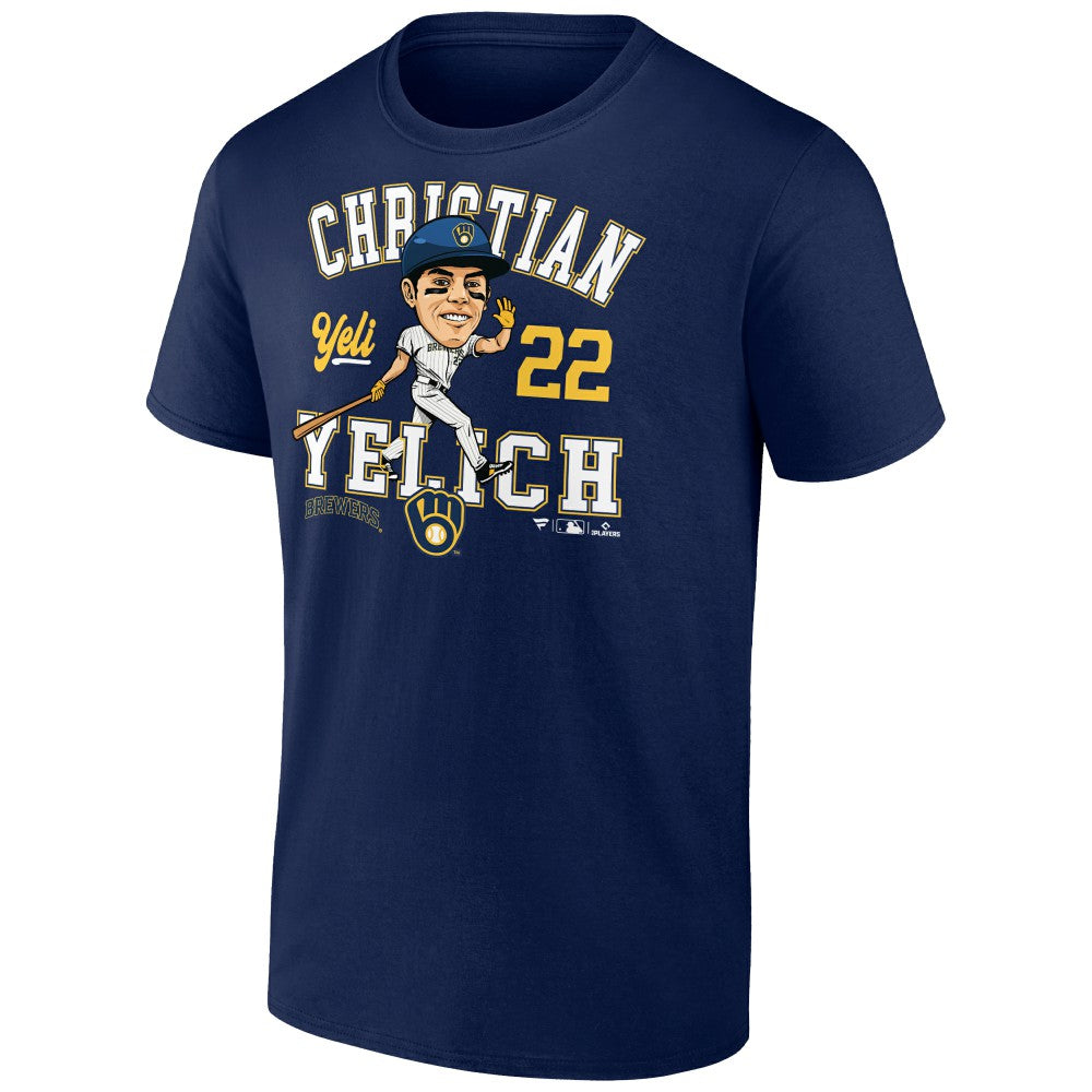 Christian Yelich Milwaukee Brewers Hometown Caricature T-Shirt Navy