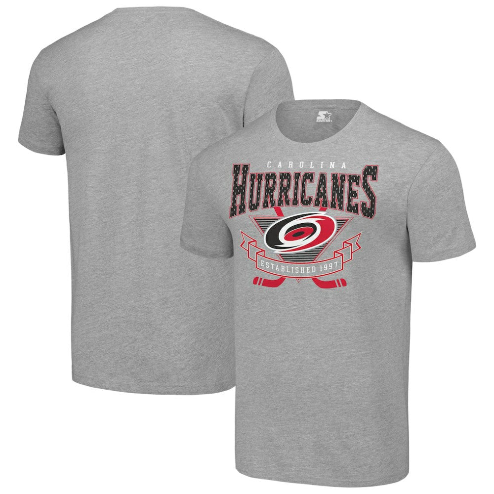 Carolina Hurricanes Starter Team Logo Graphic T-Shirt Heather Gray