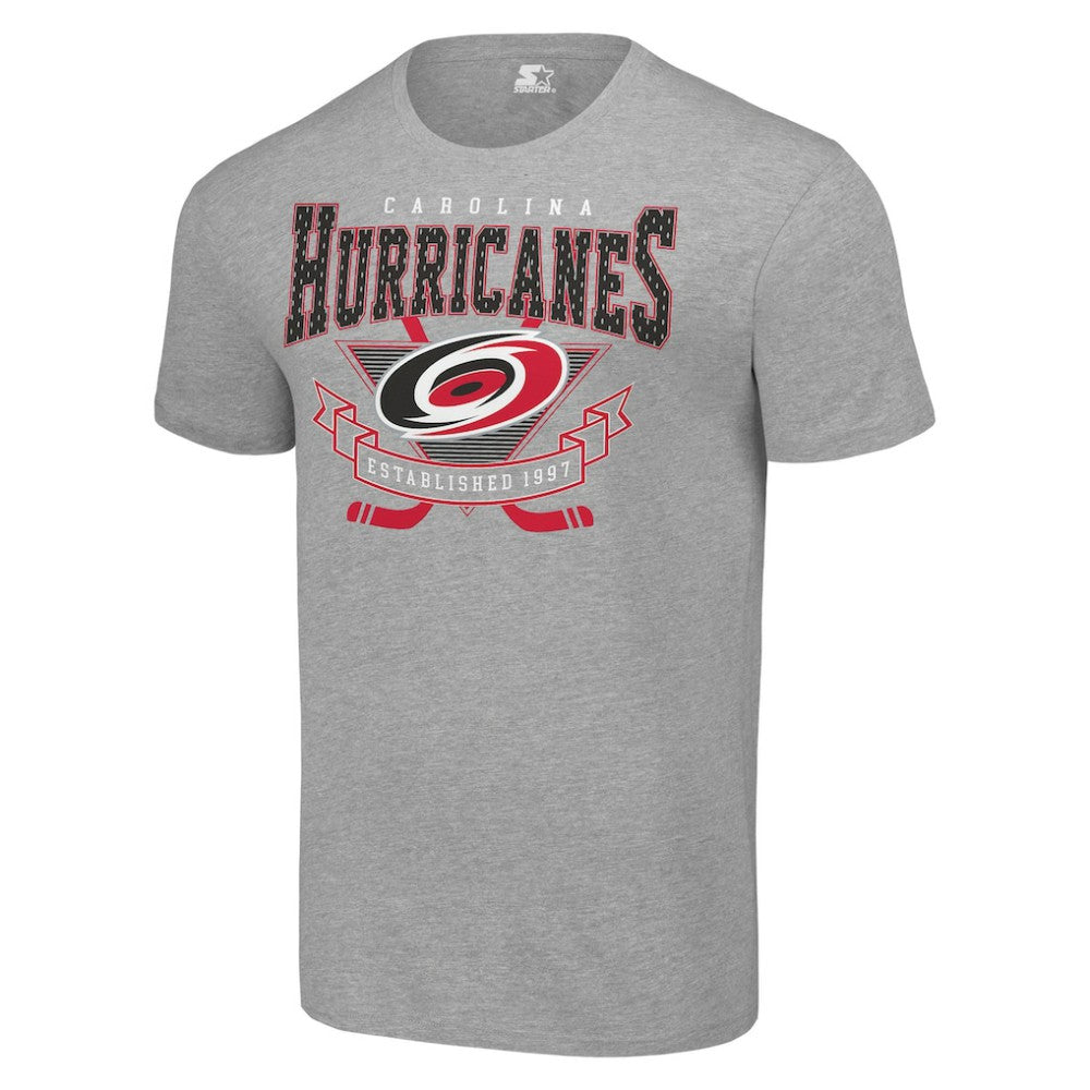 Carolina Hurricanes Starter Team Logo Graphic T-Shirt Heather Gray