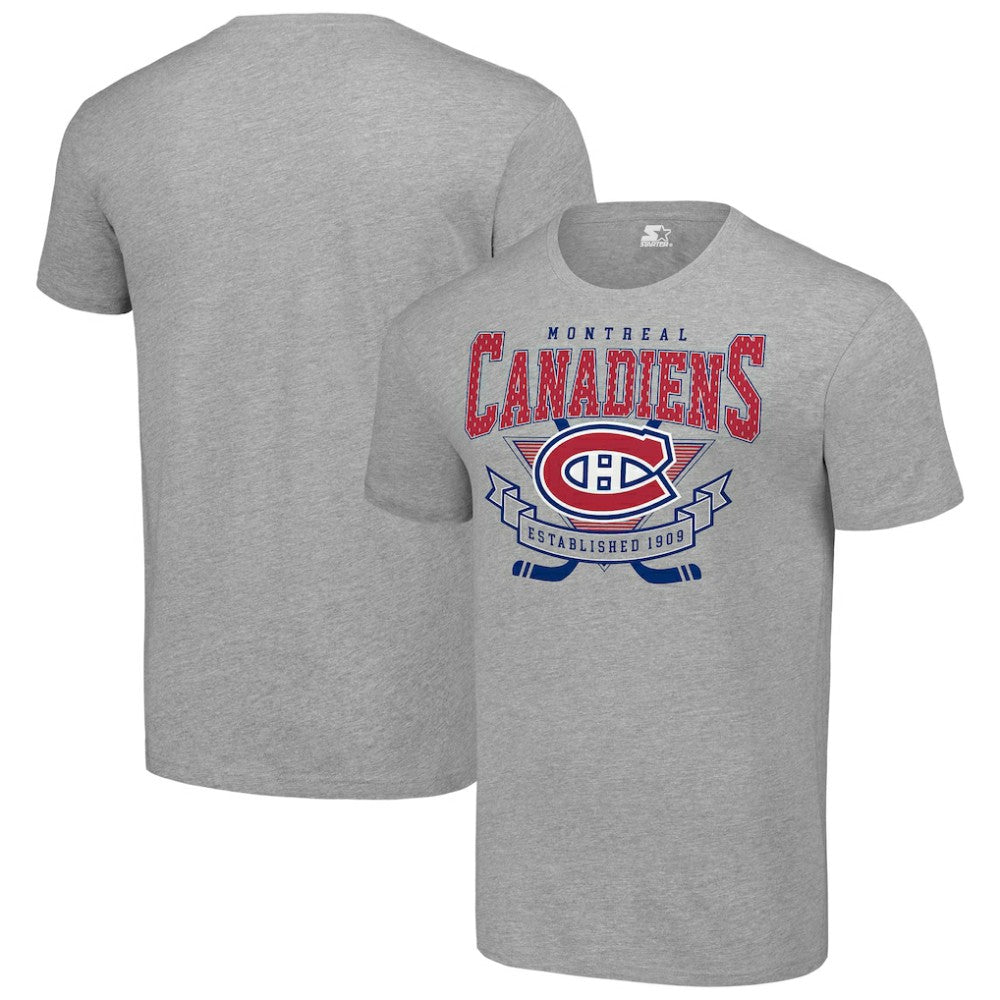 Montreal Canadiens Starter Team Logo Graphic T-Shirt Heather Gray