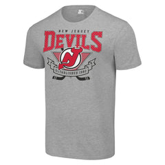New Jersey Devils Starter Team Logo Graphic T-Shirt Heather Gray
