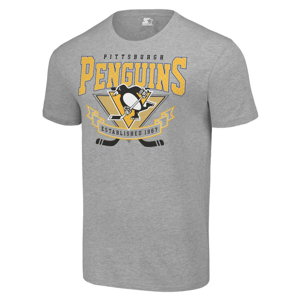 Pittsburgh Penguins Starter Team Logo Graphic T-Shirt Heather Gray