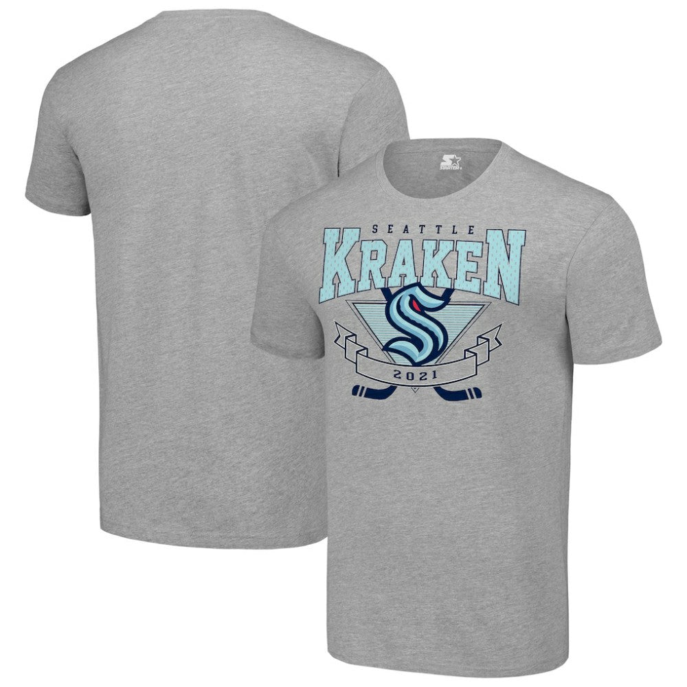 Seattle Kraken Starter Team Logo Graphic T-Shirt Heather Gray