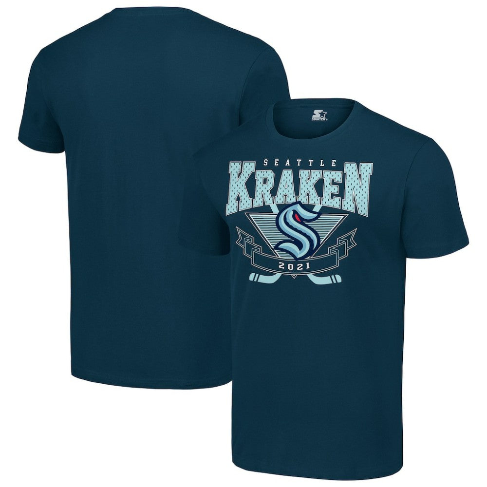Seattle Kraken Starter Team Logo Graphic T-Shirt Deep Sea Blue