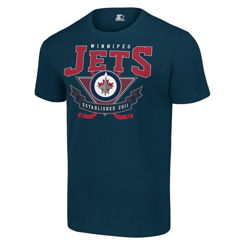 Winnipeg Jets Starter Team Logo Graphic T-Shirt Navy