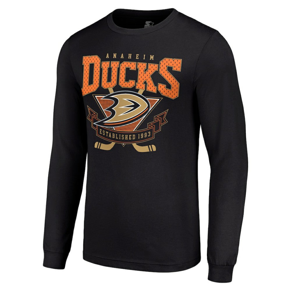 Anaheim Ducks Starter Team Logo Graphic Long Sleeve T-Shirt Black