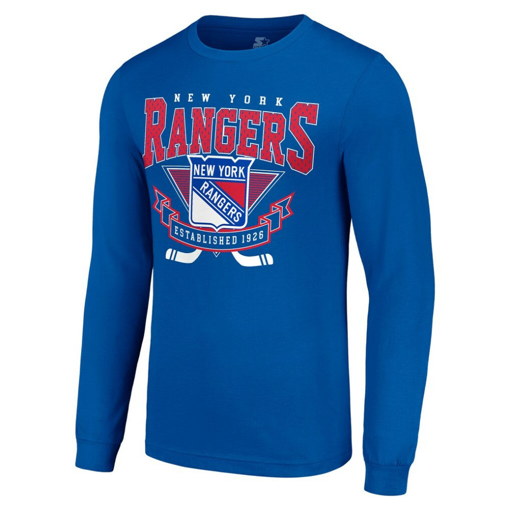 New York Rangers Starter Team Logo Graphic Long Sleeve T-Shirt Blue